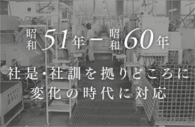 昭和51年～60年 低成長期から景気の上り坂へ。社是・社訓を拠りどころに変化の時代に対応。