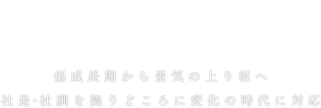 昭和51年～60年
低成長期から景気の上り坂へ。社是・社訓を拠りどころに変化の時代に対応。
